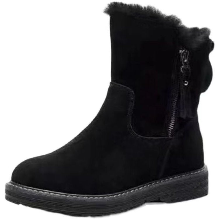 Cold resistant and warm snow boots with thickened fleece for women